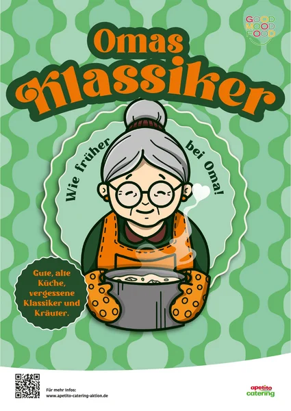Poster vierte Highlightaktion 2023 Omas Klassiker von apetito catering